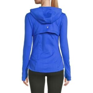 Spyder Womens Athletic Workout Running Hooded Dazzling Blue Jacket Sz XS